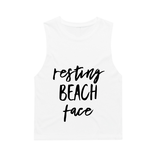 MLW By Design - Resting Beach Face Tank | White