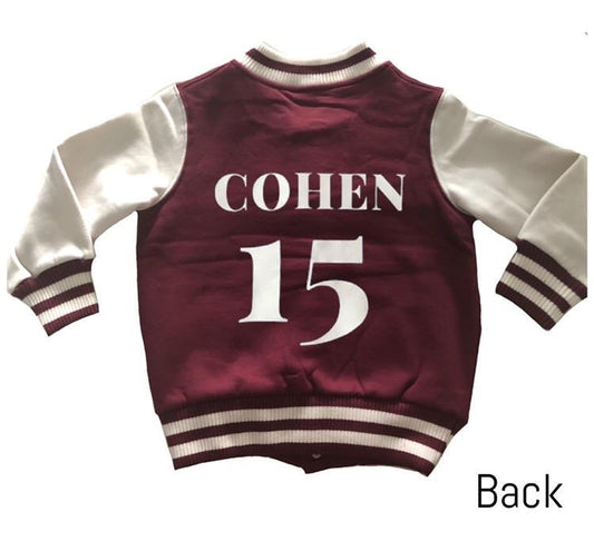 MLW By Design - Personalised Varsity Jacket | Burgundy & White